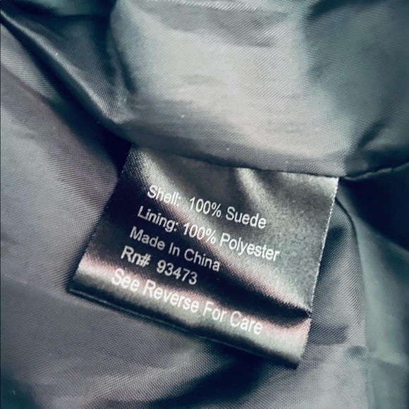 D2K Suede Leather blue/gray Shiny Metallic Moto Jacket - XS - Picture 4 of 5